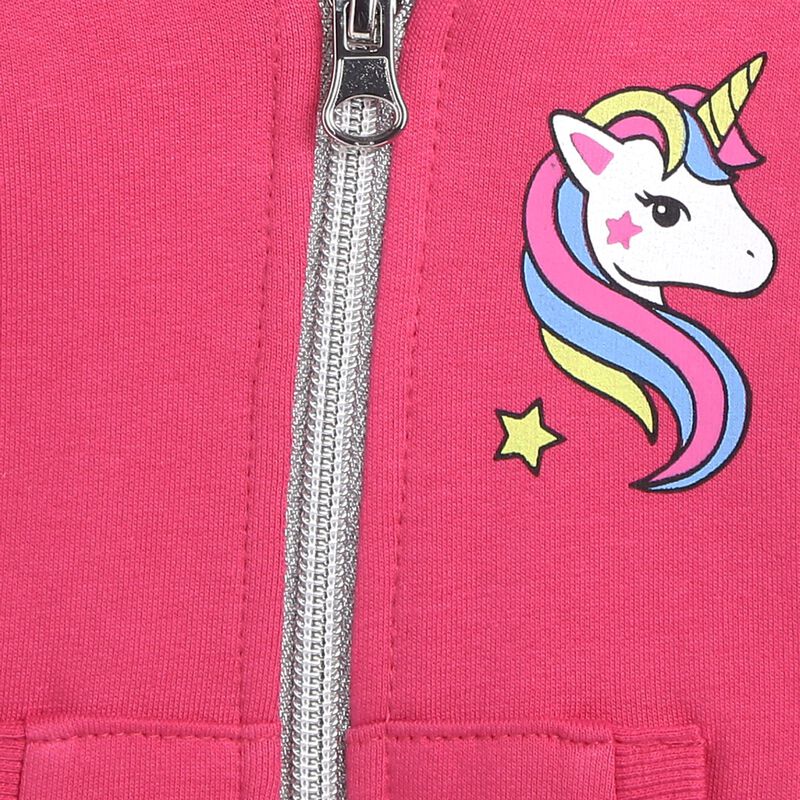 Girls Dark Pink Front Open Fleece Cardigan image number null